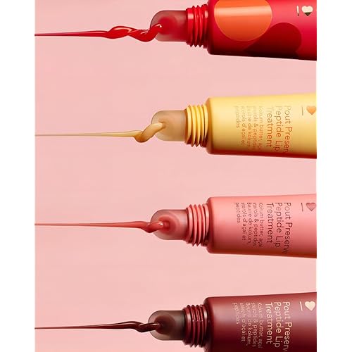Pout Preserve Peptide Lip Treatment Collection, 4 Scented Shades, Citrus Sunshine, Strawberry Sorbet, Blood Orange Saritz, Cocoa Creme,Moisturizing and nourishing (03)