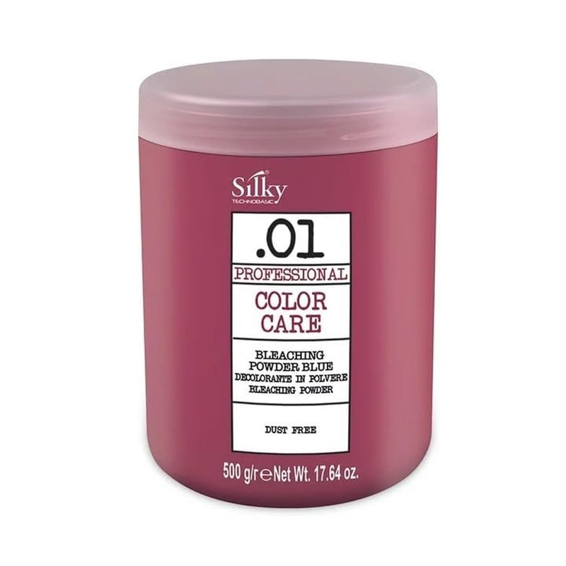 Silky Technobasic .01 Hair Bleach Powder with Blue Micro Pigment - Anti-Yellow Action Bleach for Dark Hair with Fast Lightening & Up to 7 Lifting Tones - Bleaching Powder Ideal for All Hair Types