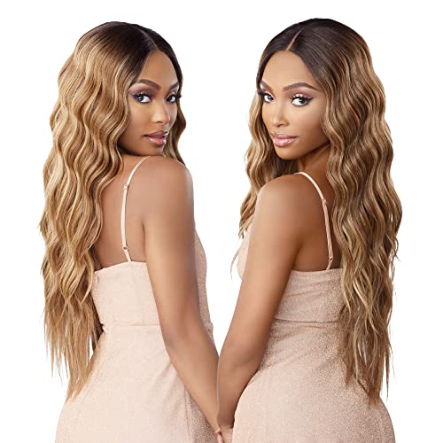 Sensationnel Butta Lace Wigs - Unit 29 Extra Wide 5 Inch Deep Parting Synthetic Preplucked Hairline Glueless Lacefront (FLAMBOYAGEBLONDE)