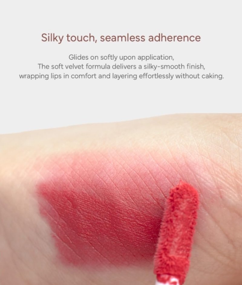LAENITA MINIMERRY Velvet Blending Tint - Korean Matte Liquid Lipstick, Blur & Fudge Finish, Weightless Longwear Lip Stain for Soft Gradient Look, 5 g / 0.17 oz., (03 RASPBERRY)