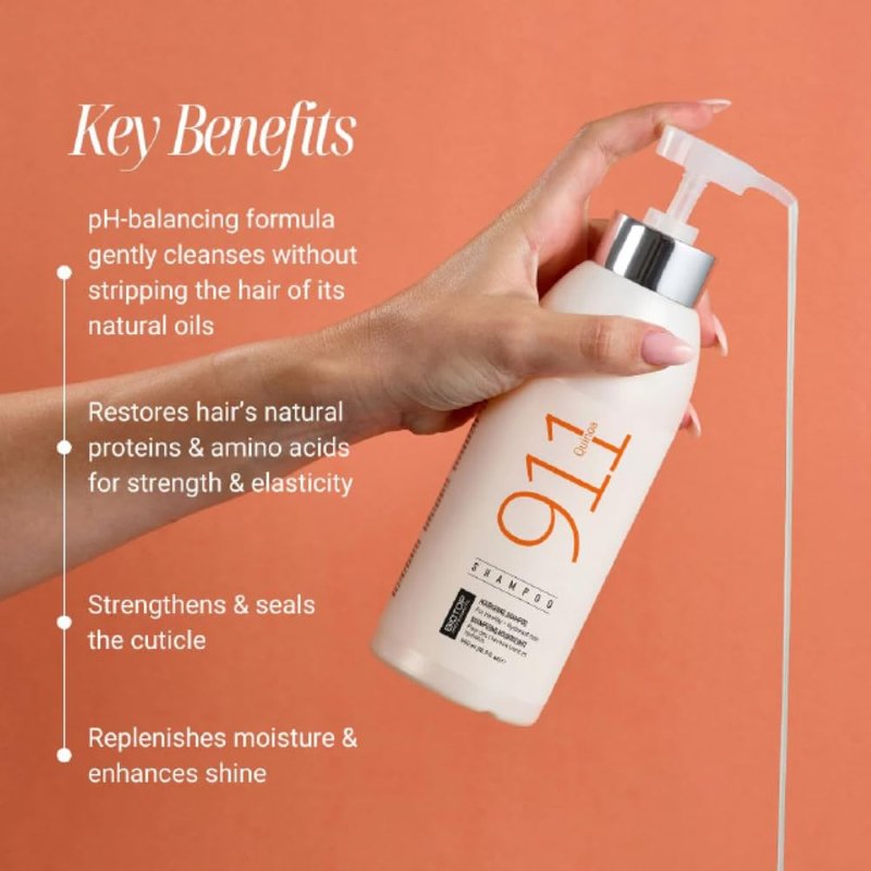 Biotop Professional 911 Quinoa Shampoo for Women & Men - Sulfate Free Nutritive Shampoo with Argan Oil - Made with Quinoa Protein for Dry, Lifeless, and Damaged Hair (8.45 fl oz/250ml)