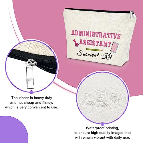 Sazuwu Admin Assistant Gifts - Makeup Bag, Secretary & Cosmetic Pouch for Women - Birthday, Christmas & Retirement Gifts - Travel Pouch