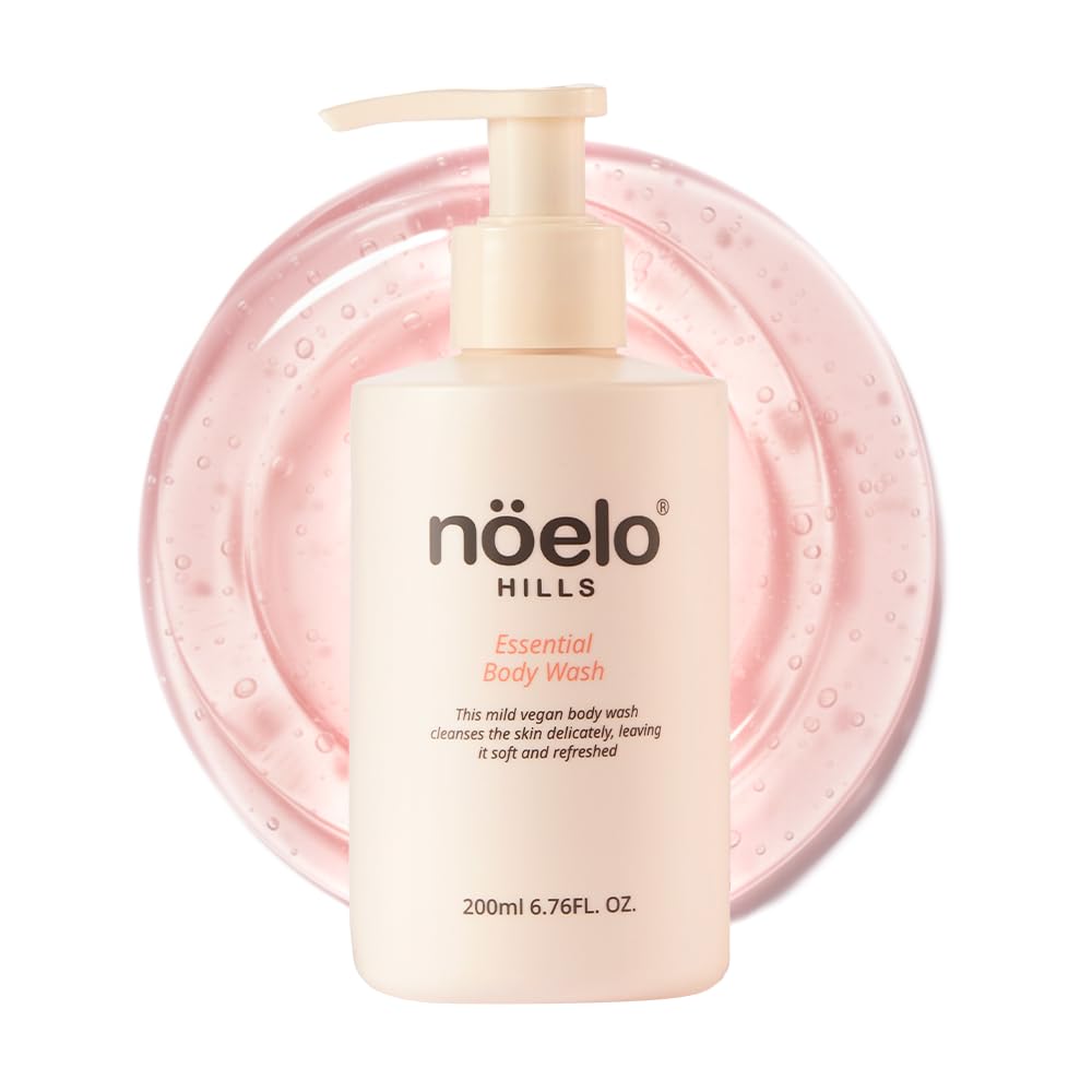 Noelo Hills Essential Body Wash, Gentle Pregnancy and Postpartum Cleanser, Deep Hydrating, Clean, Pregnancy Safe, Sebum & pH Balancing Formula, Pore Cleansing, Moisturizing, 6.76 fl oz.