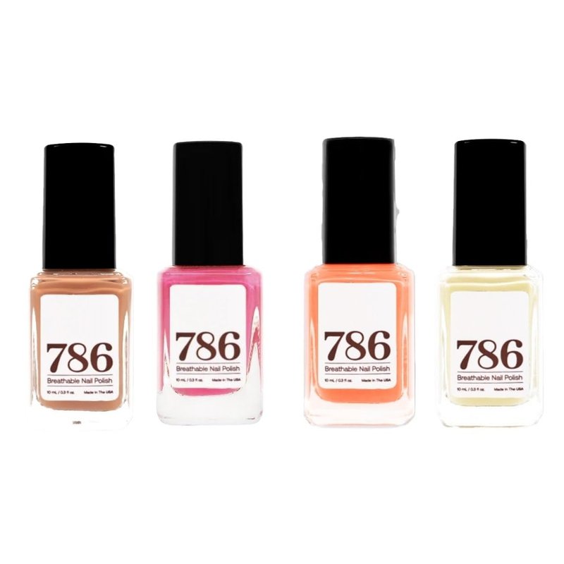 786 Cosmetics – 4 Piece Set: Breathable Nail Polish - Vegan, Cruelty-Free, Healthy, Award-Winning, Halal, Fast-Drying (Coastal Dreams)