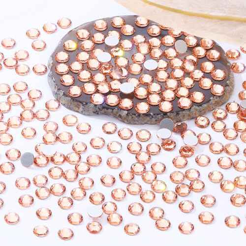 Champagne Flatback Rhinestones, Glass Rhinestones for Nail Art and Craft, Glue Fix, Loose Crystal Gemstones(Champagne, SS20, 2880pcs, 4.6-4.8mm)