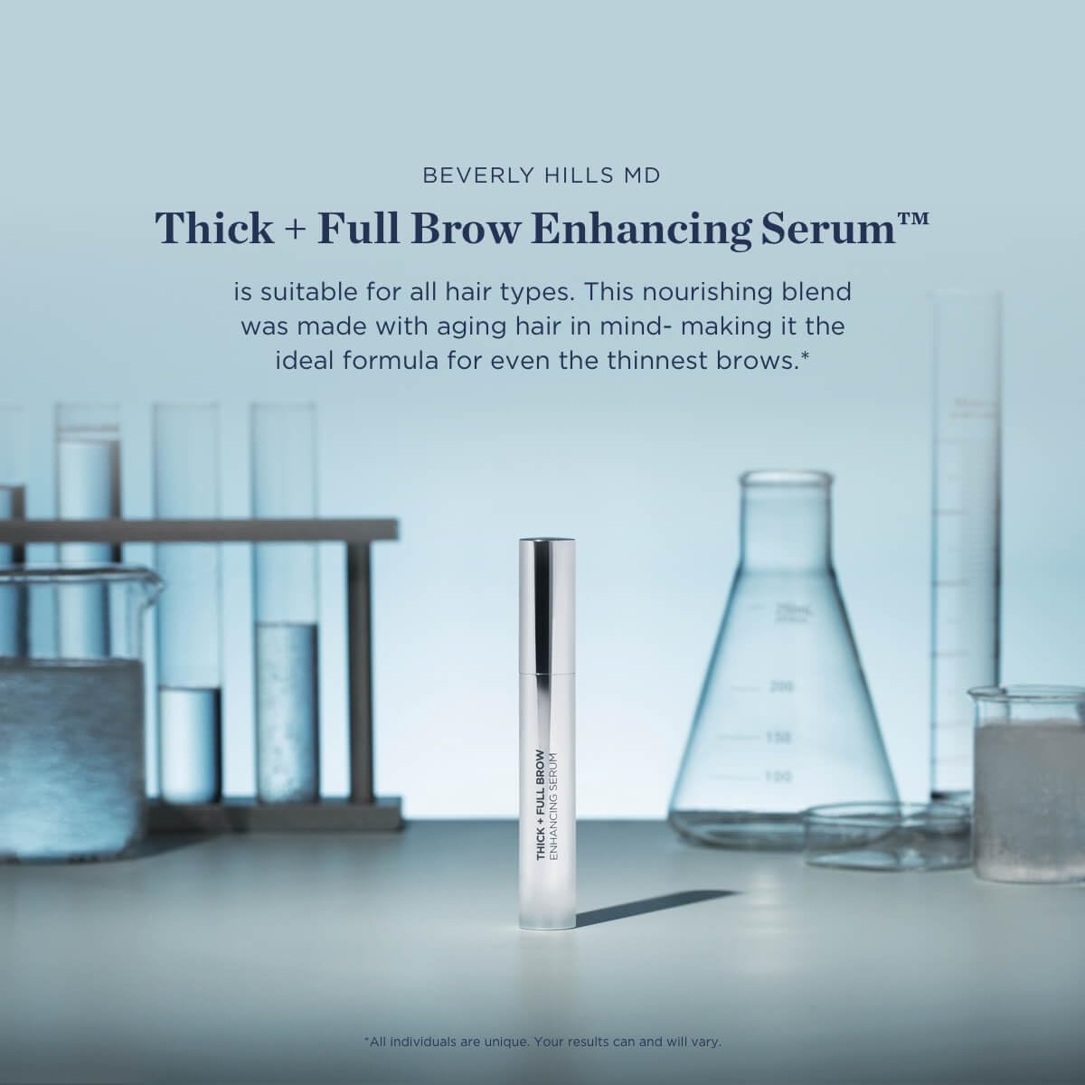Beverly Hills MD Thick + Full Brow Serum- Enhancing Growth Formula for Visibly Fuller, Thicker Looking Brows- Supports Healthy Keratin Production
