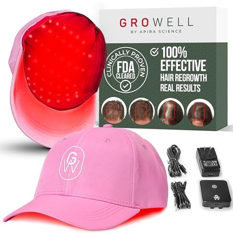 Red Light Therapy Hair Growth Cap ? FDA Cleared Laser Treatment for Hair Regrowth and Reduced Shedding ? LED & Laser Red Light Therapy Clinically Proven in Double-Blind Studies - Pink