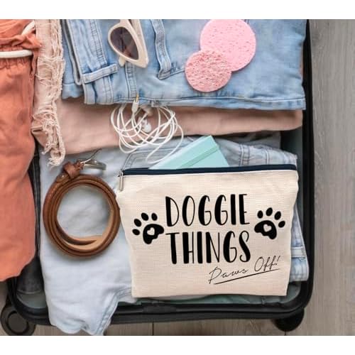 IWXYI Pet Mom Gift,Gift For Pet Mom,Doggie Things Bag,Dog Things Makeup Make Up Bag Zipper Pouch Travel Toiletry Gifts For Dog Mom Lover