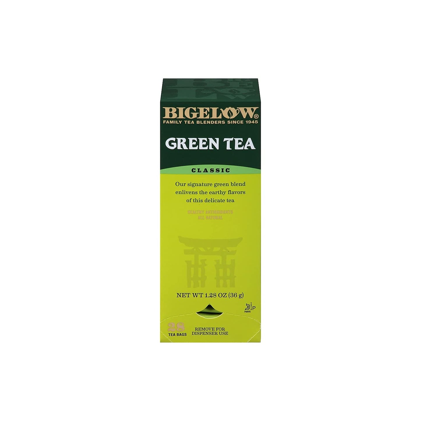 Bigelow Green Tea Bags, Box Of 28 Bags