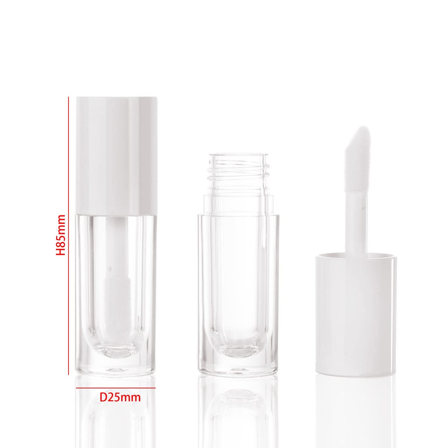 COSIDEA 30pcs White Empty 6ml 0.2oz Lip Gloss Tubes with Big Doe Foot Wand，Round Lipgloss Containers，Concealer Tube Cosmetic Packing Container Bulk Wholesale