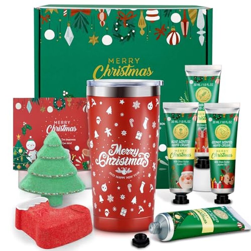 Christmas Gifts Set for Women - Ideas Relaxing Spa Gift Christmas Basket Gift Set for Women, Bath and Body Gift Set, Secret Santa Gifts for Her, Mom, Coworker, Teacher, Nurse