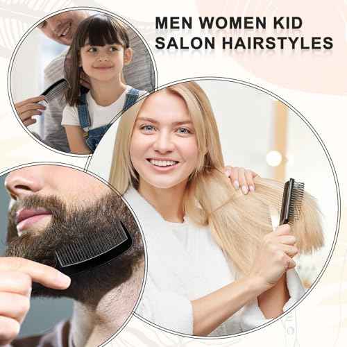 HOFASON 100 Pcs Bulk Hair Brushes Combs Set for Homeless Women, Individually Wrapped Detangling Hairbrush and Comb for Kids Homeless Hotel Nursing Charity Hygiene Supplies(Black)