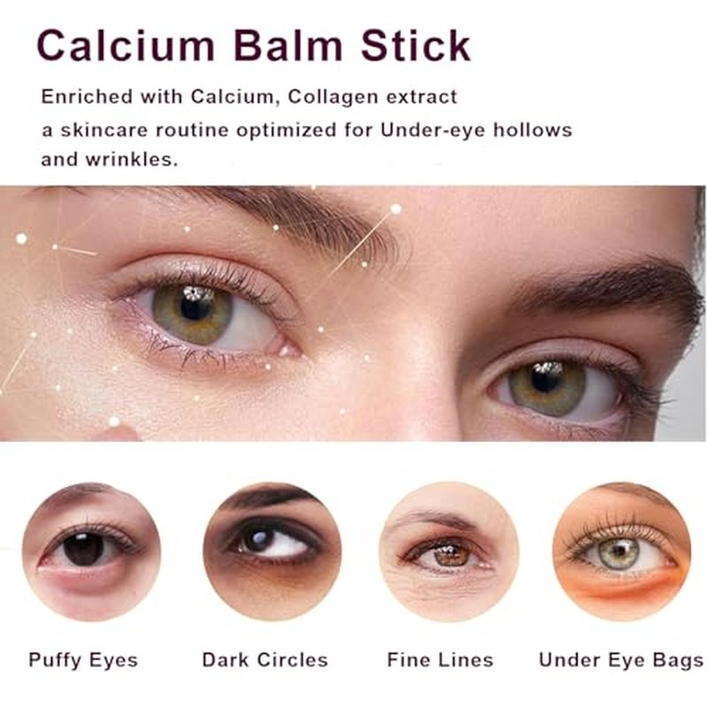 2Pcs Wrinkle Bounce Calcium Multi-Balm Stick, Collagen Moisturing Multi Balm, Wrinkle Core Stick for Under-Eye, Forehead, Neck Skin Care Line Hydrating, Firm & Plump