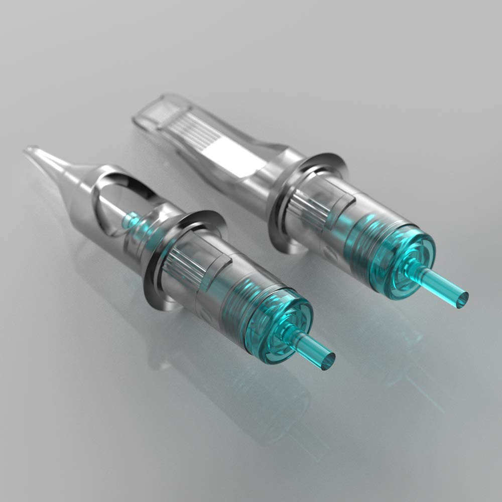 STIGMA Aquamarine Knight Tattoo Cartridge Needles #12(9RM) 50Pcs 0.35mm Standard Disposable Tattoo Needles Cartridges with Membrane Curved/Round Magnum EN02B-50-OF1209RM