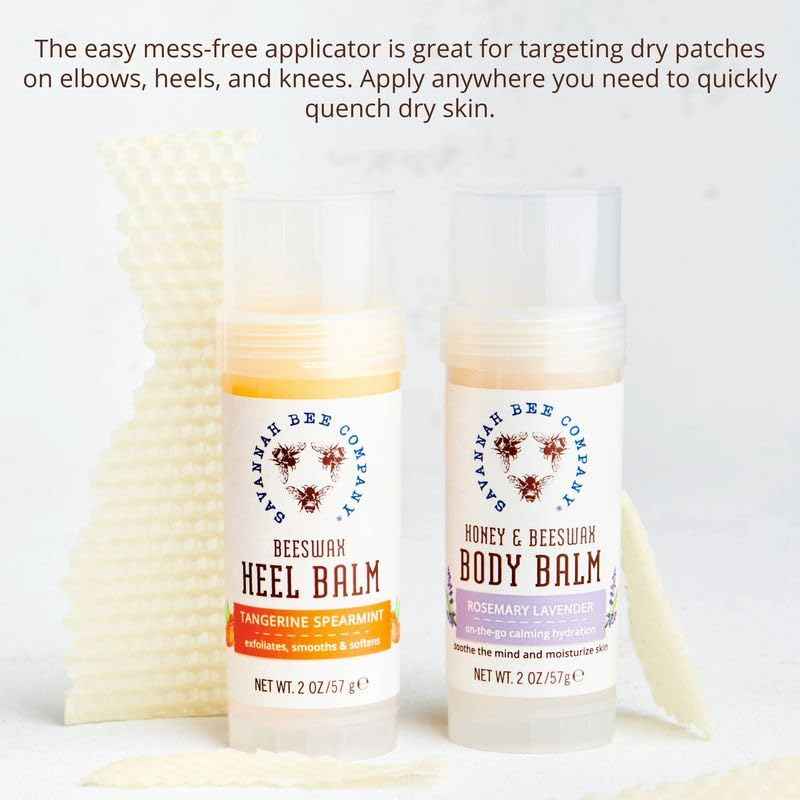 Savannah Bee Company Rosemary Lavender Body Balm - Deep Moisturizing Mess Free Body Balm