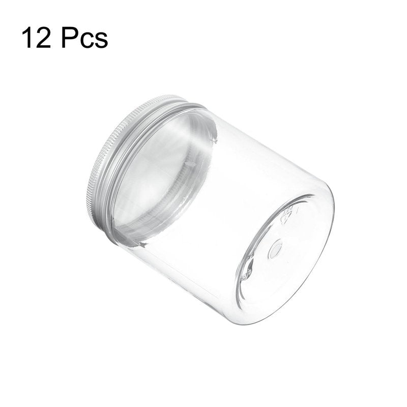 HARFINGTON 12 Pcs Empty Scent Beads Storage Container 8.5oz/250ml Air Freshener Tins Round Refillable Spice Containers Plastic Jars Sample for Travel Storage