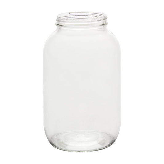 North Mountain Supply 1/2 Gallon Glass 83 CT Canning Jar with White Metal Lid