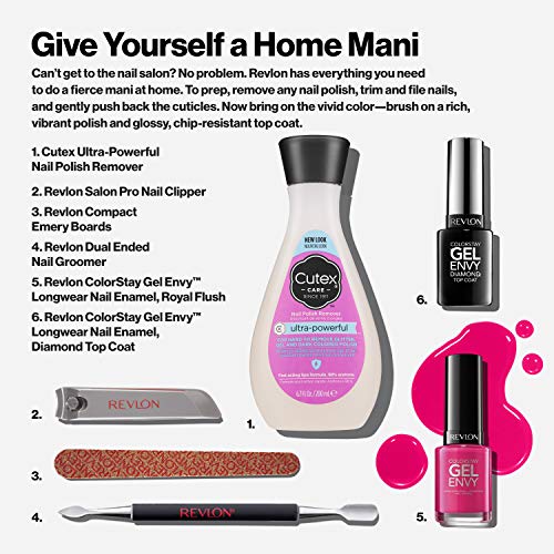 Revlon Compact Emery Boards Nail File, Dual Sided for Shaping and Smoothing Finger and Toenails, 24 Count