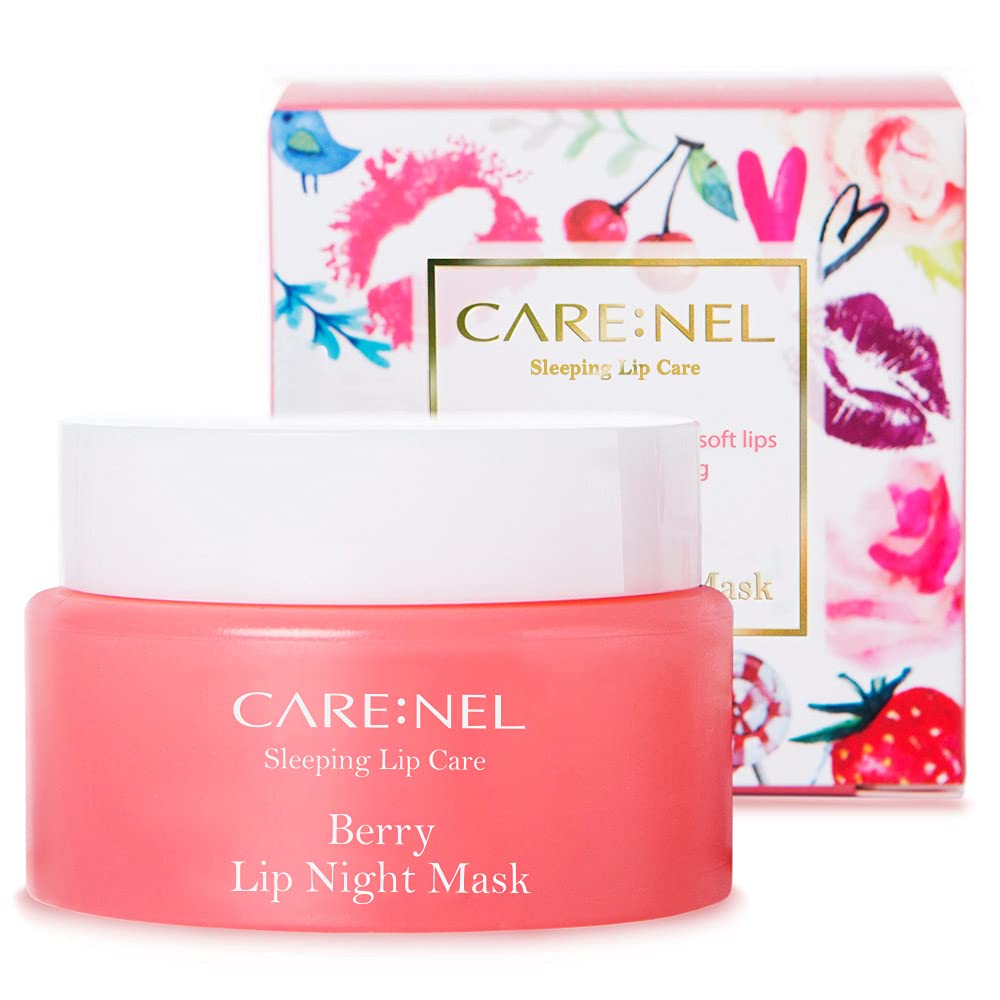 Lip Mask Overnight 23g (Berry) - Moisturizer for Dry Lips - Overnight Treatments Balm, Day and Night Repair Gloss, Scrubs Exfoliator
