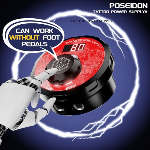 Tattoo Kit£¬POSEIDON Tattoo Pen Kit Rotary Tattoo Machine Kit Professional Complete with Power Supply and 20PCS Tattoo Cartridge Needles for Beginner£¨PTK24£©