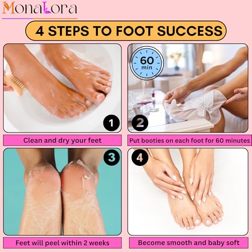 Foot Peel Mask for Dry, Cracked Heels ? Exfoliating Callus Remover with Natural Fruit Extracts ? Baby Soft Feet in 1 Week ? 2 Packs | Strawberry Scent