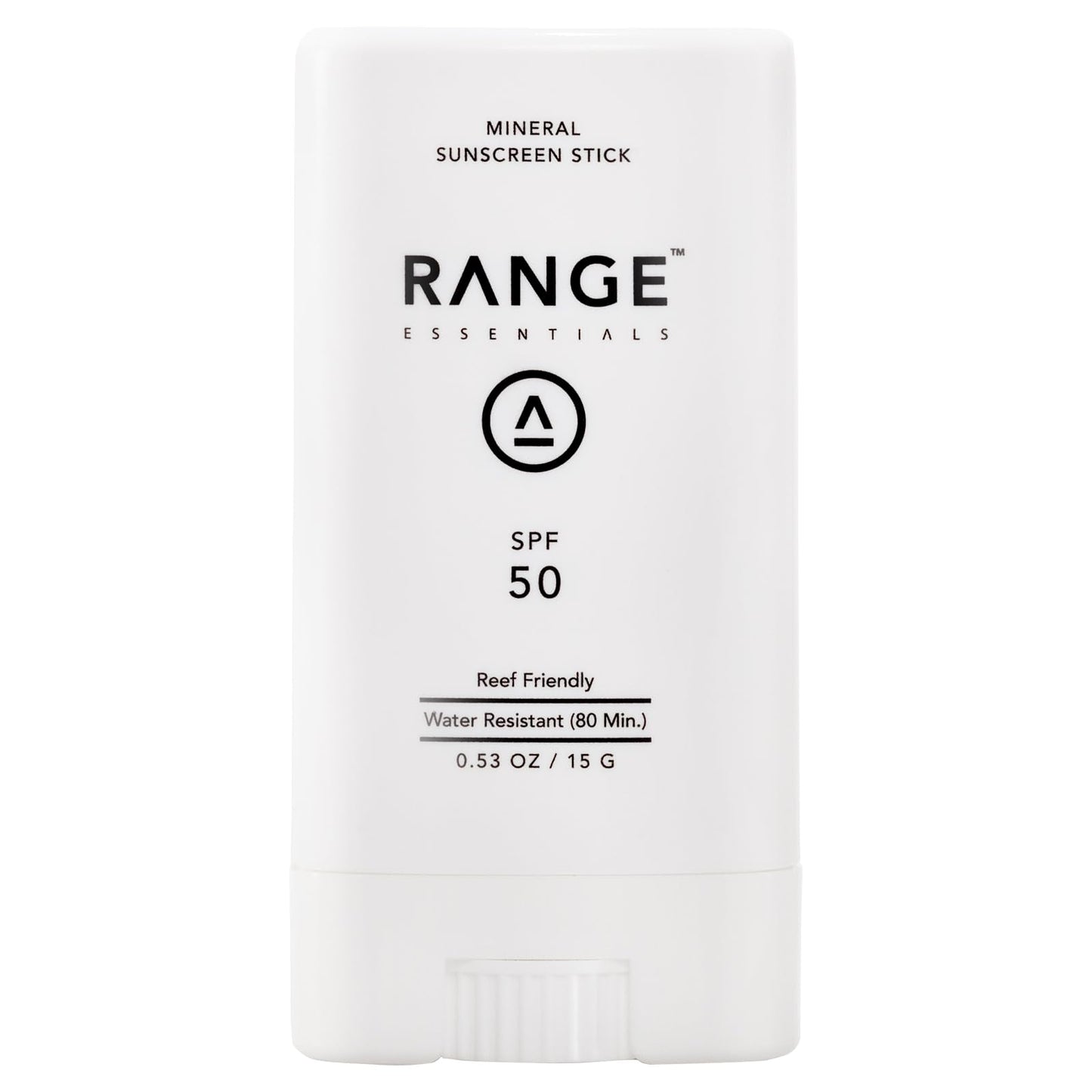 Range Essentials Mineral Sunscreen Stick SPF 50, Reef-Safe, Travel Size, Fragrance-Free, Zinc Oxide, Broad Spectrum, Water-Resistant 80 Minutes, UVA UVB Protection, Face Body, 15g (0.53oz)