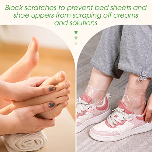 1500 Pcs Disposable Plastic Foot Covers for Feet Paraffin Bath Liners for Foot Pedicure Moisturizing Socks Spa Feet Care Hot Wax Therapy Booties Bags Covers with Stickers for Snug Closure