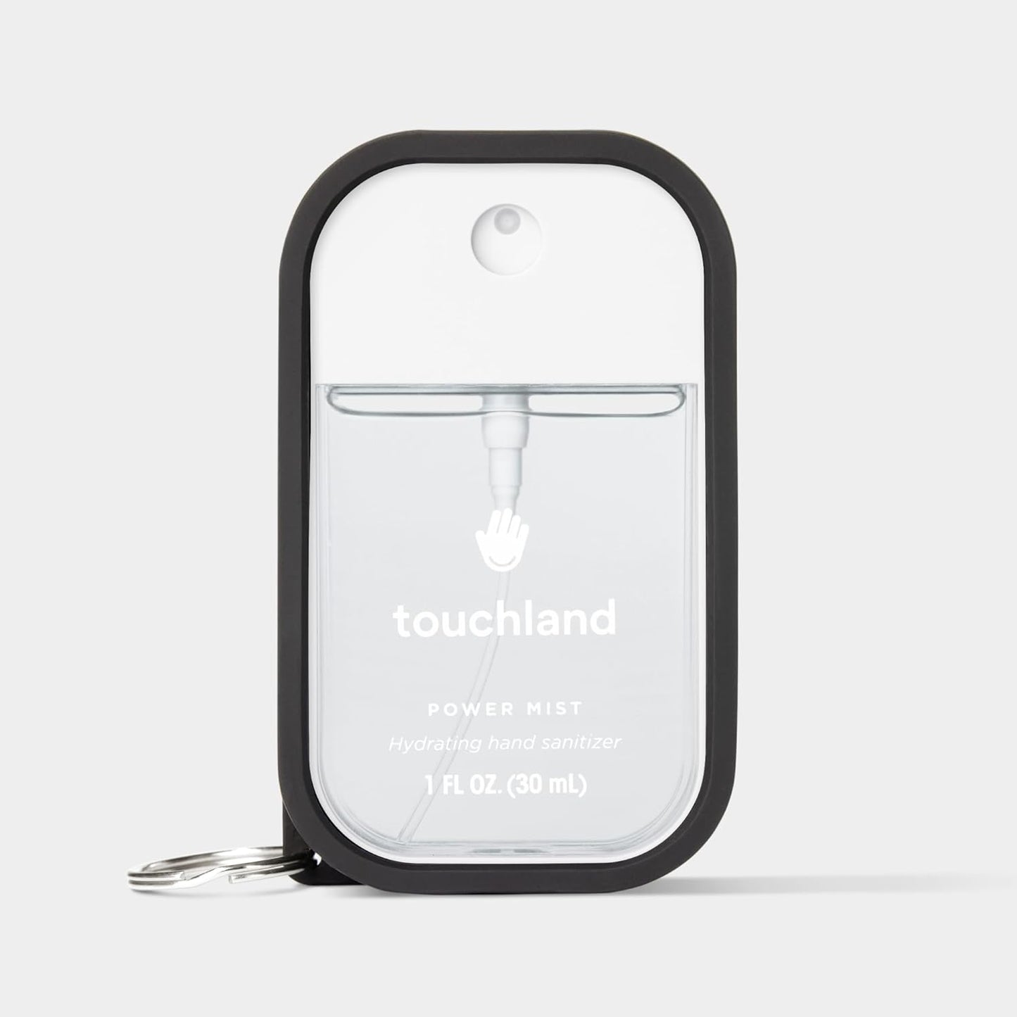Touchland Hand Sanitizer Mist Case 1FL. OZ., Protective and Stylish Hand Sanitizer Spray Accessory, Silicone Case with Keyring, Icy White