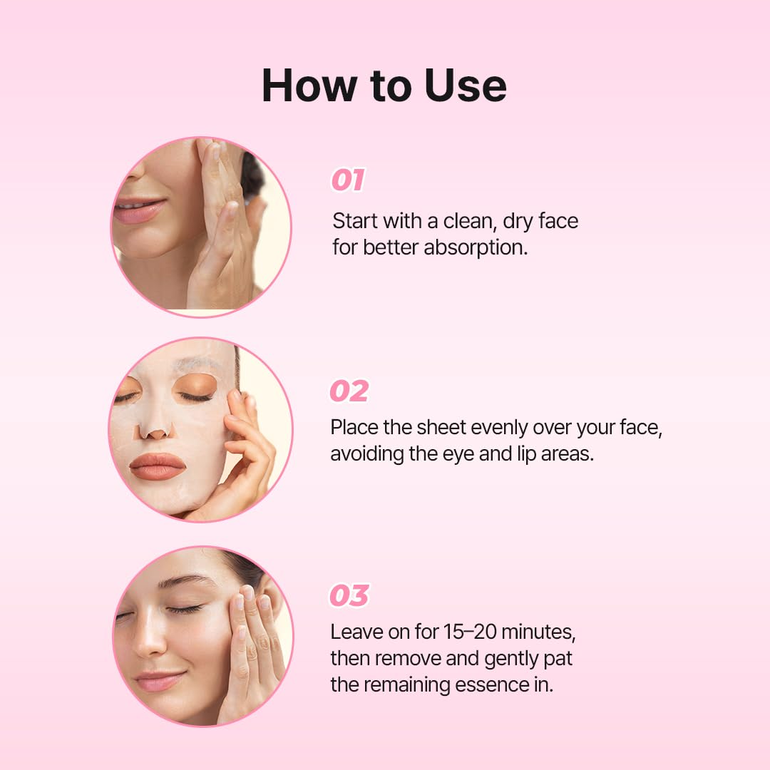 Hanskin Hyaluron Glow Sheet Mask – Korean Hydrating Face Mask with Hyaluronic Acid, Rosehip Extract & Madecassoside for Plump, Calm & Dewy Skin | Moisturizing Glass Skin Serum Mask | 10EA
