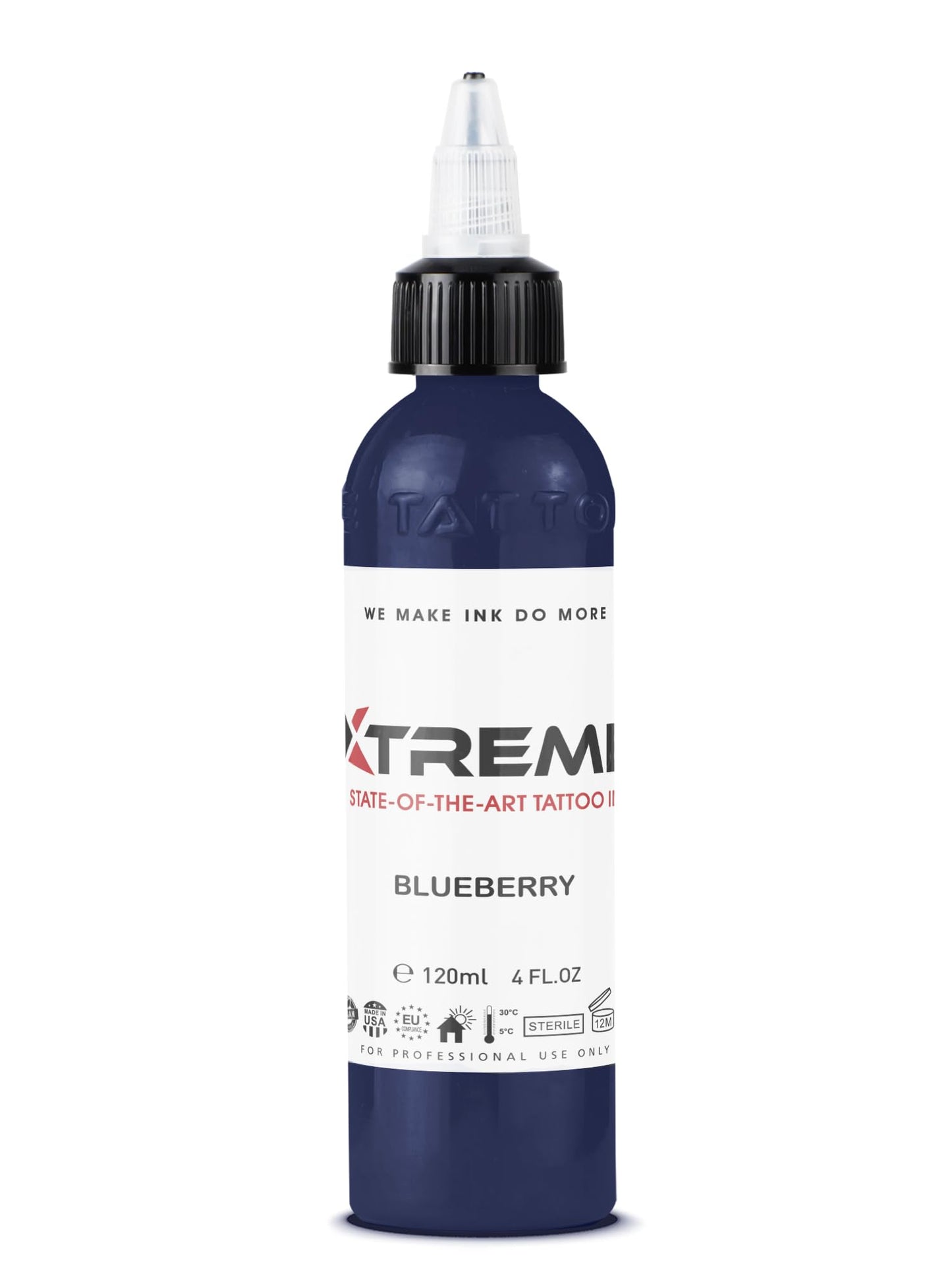 Xtreme Tattoo Ink, Versatile Medium Viscosity for Precision Tattooing, Rich Hue, Quick Healing, Acrylic-Free, Water Based, Highest Safety Stards - Ready-to-Use Tattoo Ink (Blueberry, 4 oz)