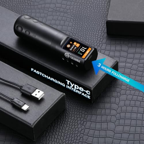 Rattlesnake Rotary Tattoo Machine Pen V4 Digital LED Display 4.2mm Stroke Length with Extra Battery
