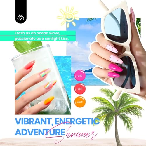 beetles Gel Polish Vivid Seasons, Fall Gel Nail Polish Set, 36 Colors Yellow Burgundy Purple Pink Jelly Shades, 45pcs with Base & Top Coat, UV LED Soak Off DIY Salon Set, Gift for Women & Girls