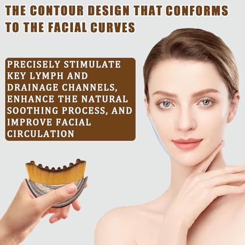 New Lymphatic Contour Face Brush, Lymphatic Drainage Massager for Face,Ergonomically Designed to Fit The Skin Precisely and Relieve Fatigue (1Pcs)