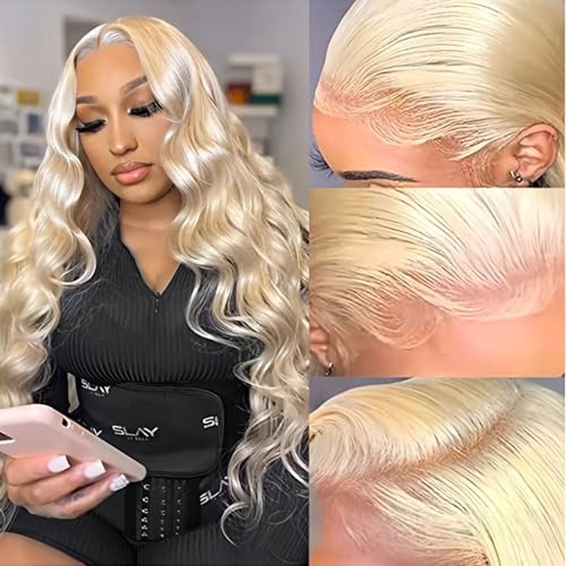 613 13x6 Lace Front Wig Human Hair Transparent Lace Body Wave Blonde Lace Front Wigs Human Hair 613 HD Lace Frontal Wig 200% Density Blonde Wig (22 Inch, 613 13x6 Body Wave Wigs)