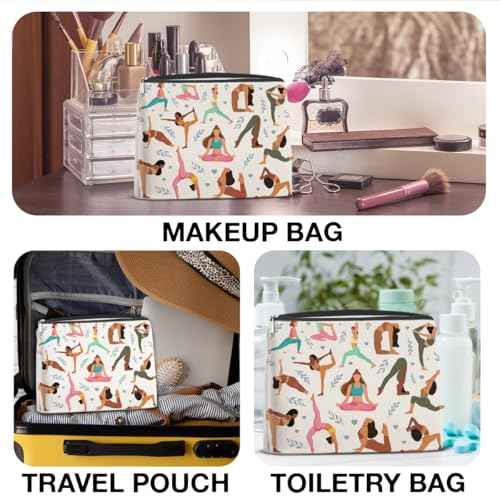 Yoga Gifts for Women Cosmetic Bag - Gifts for Yoga Instructor Lovers Zipper Makeup Pouch Small Makeup Bag (1Pcs)