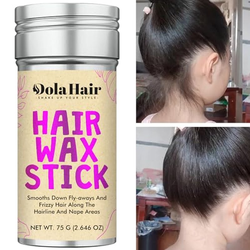Dolahair Hair Wax Stick - Flyaway Control and Styling Pomade for Kids, Women, and Men - Accessorie Slick Back Hair Brush Kit Hair Bun Maker (Pack of 4)