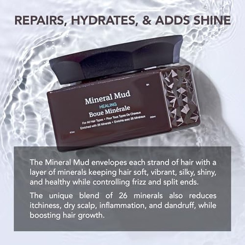 Saphira Mineral Mud Hair Mask, Deep Healing Hair Treatment for Dry, Damaged, Bleached, Color-Treated Hair and Scalp, Sulfate-Free, Paraben-Free, Repairs, Hydrates and Adds Shine, 34 Ounce