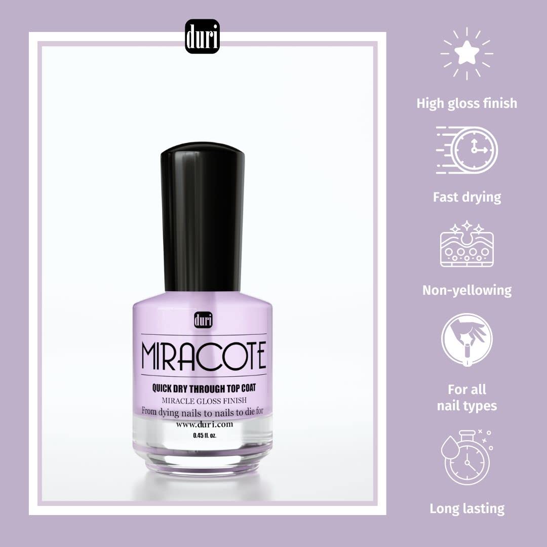 Duri Rejuvacote Nail Growth System - Maximum Strength Base & Top Coat Combo | Quick Dry Miracote