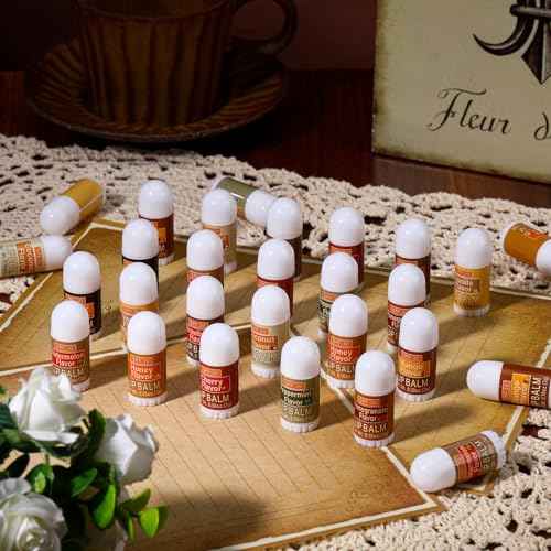 60 Pcs Christmas Thanksgiving Mini Lip Balms Bulk Fall Favor Gifts Lip Balms Sticks Spf 30 with Sunscreen Employee Appreciation Gifts Teacher Nurse Wedding Baby Shower Party Favor