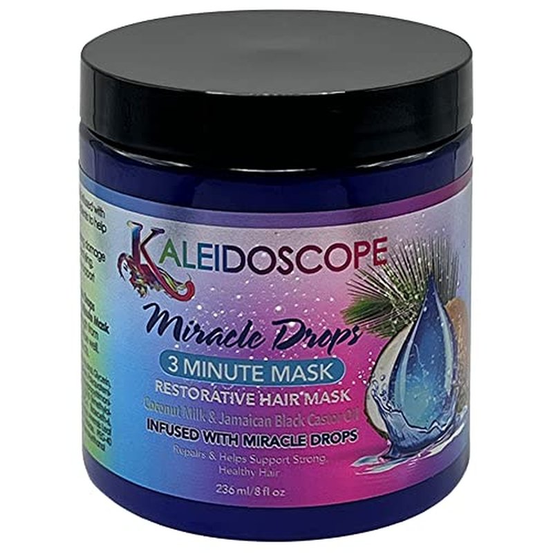 Kaleidoscope - Miracle Drops Collection ? Coconut Milk, Honey & Aloe Vera, Rice Water Moisturizing Blend ? Shampoo, Conditioner, Leave-In Conditioner, 3 Minute Mask, Styling Gel, Styling Foam ? Hair Care Bundle 6 Pcs Set