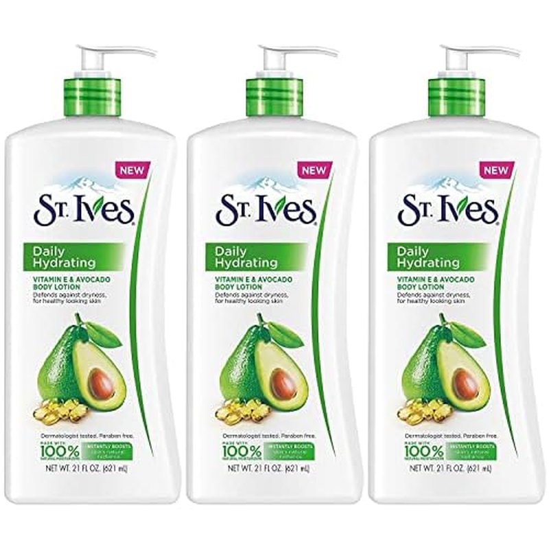 St. Ives Daily Hydrating Vitamin E & Avocado Body Lotion, 21 Ounce (Pack of 3)