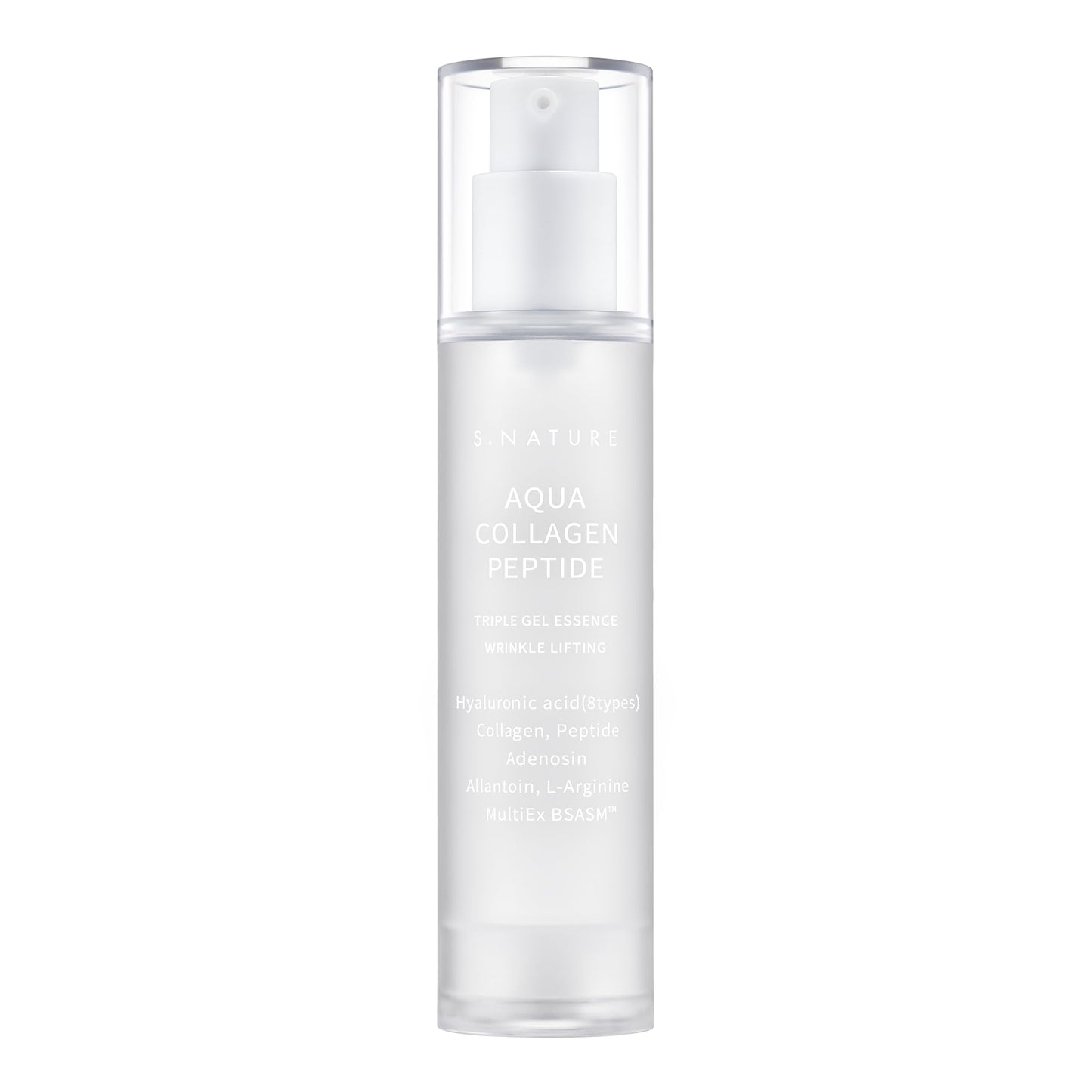S.NATURE Aqua Collagen Peptide Triple Gel Essence, Firming & Hydrating Face Essence, Plumping and Calming Gel Serum with 8 Hyaluronic Acids, Adenosine, Oil-Free Korean Skincare