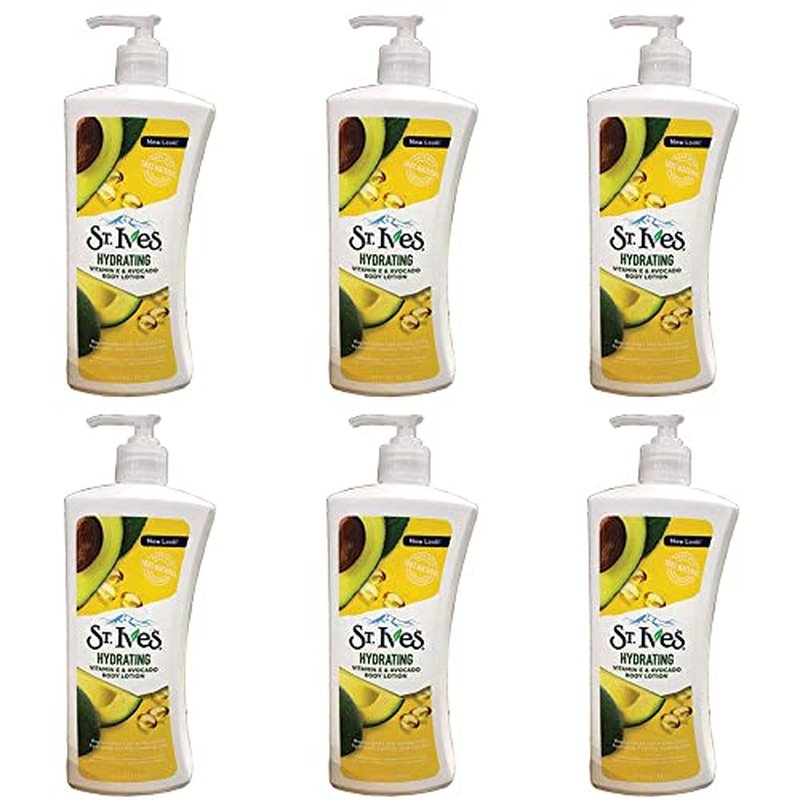 St. Ives Daily Hydrating Vitamin E & Avovado Body Lotion 21 Fl Oz (Pack of 6)