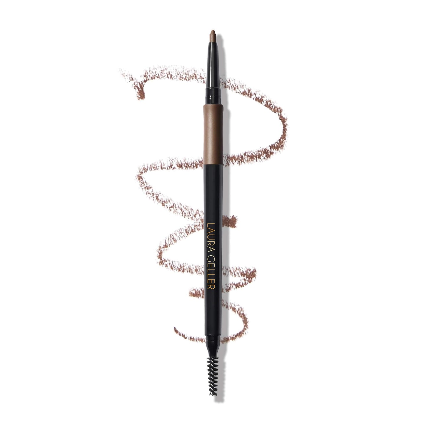 LAURA GELLER NEW YORK INKcredible Waterproof Brow Pencil- Blending Spoolie Brush - Long Lasting Eyebrow Filler (03 Medium Brown)