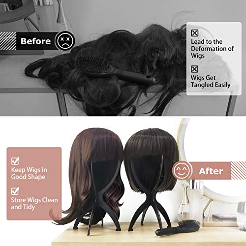 Dreamlover Wig Head Stand for Travel, 2 Packs
