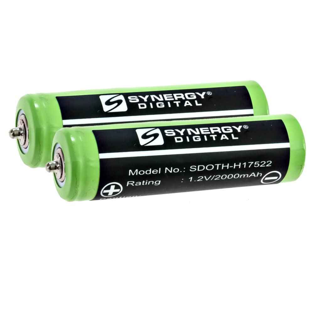 Synergy Digital Shaver Batteries, Compatible with Braun 7030923, 67030165, 67030834, 67030923, HR-AAUV, HR-AAUV Shaver Batteries (Ni-MH, 1.2V, 2000mAh), Set of 2