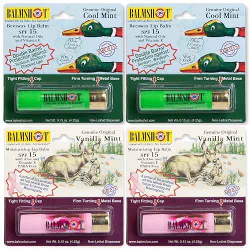 BALMSHOT Lip Balm 4 Pack (Minty Combo Variety Pack)