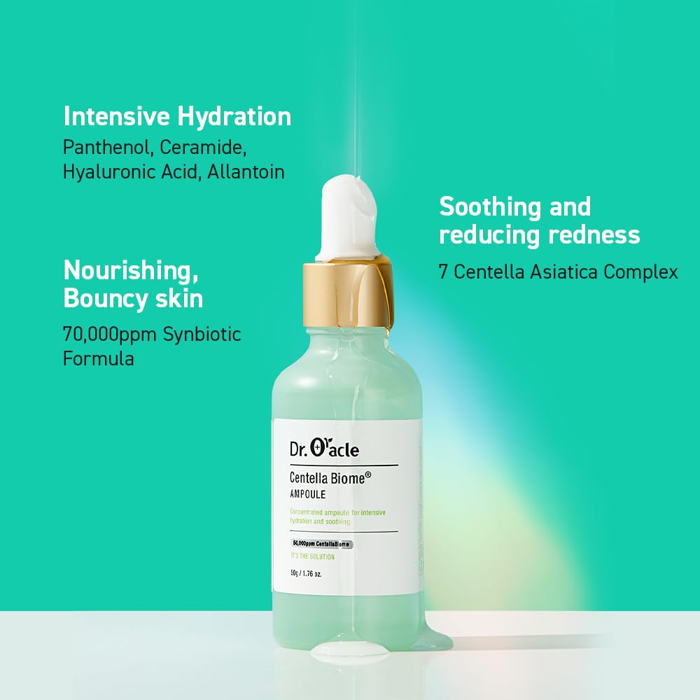 CentellaBiome Ampoule - Intensive Hydrating & Soothing Serum | 50,000ppm Centella, Korean Skincare, 1.01 fl oz