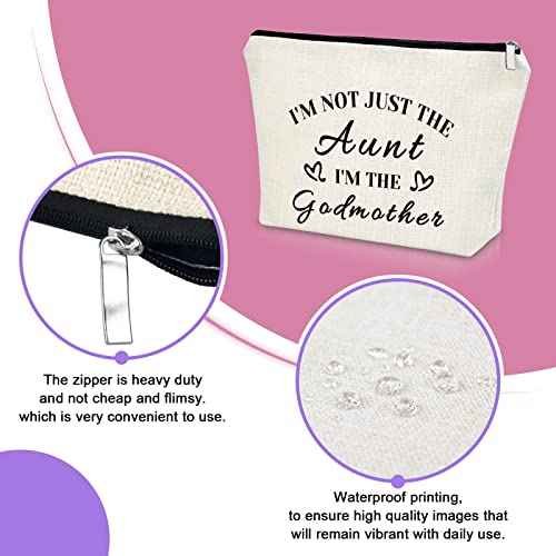 Sazuwu Godmother Aunt Gifts Godmother Gifts from Godchild Baptism Makeup Bag Aunt Christian Proposal Cosmetic Bag Birthday Christmas Mother¡¯s Day Present Travel Pouch