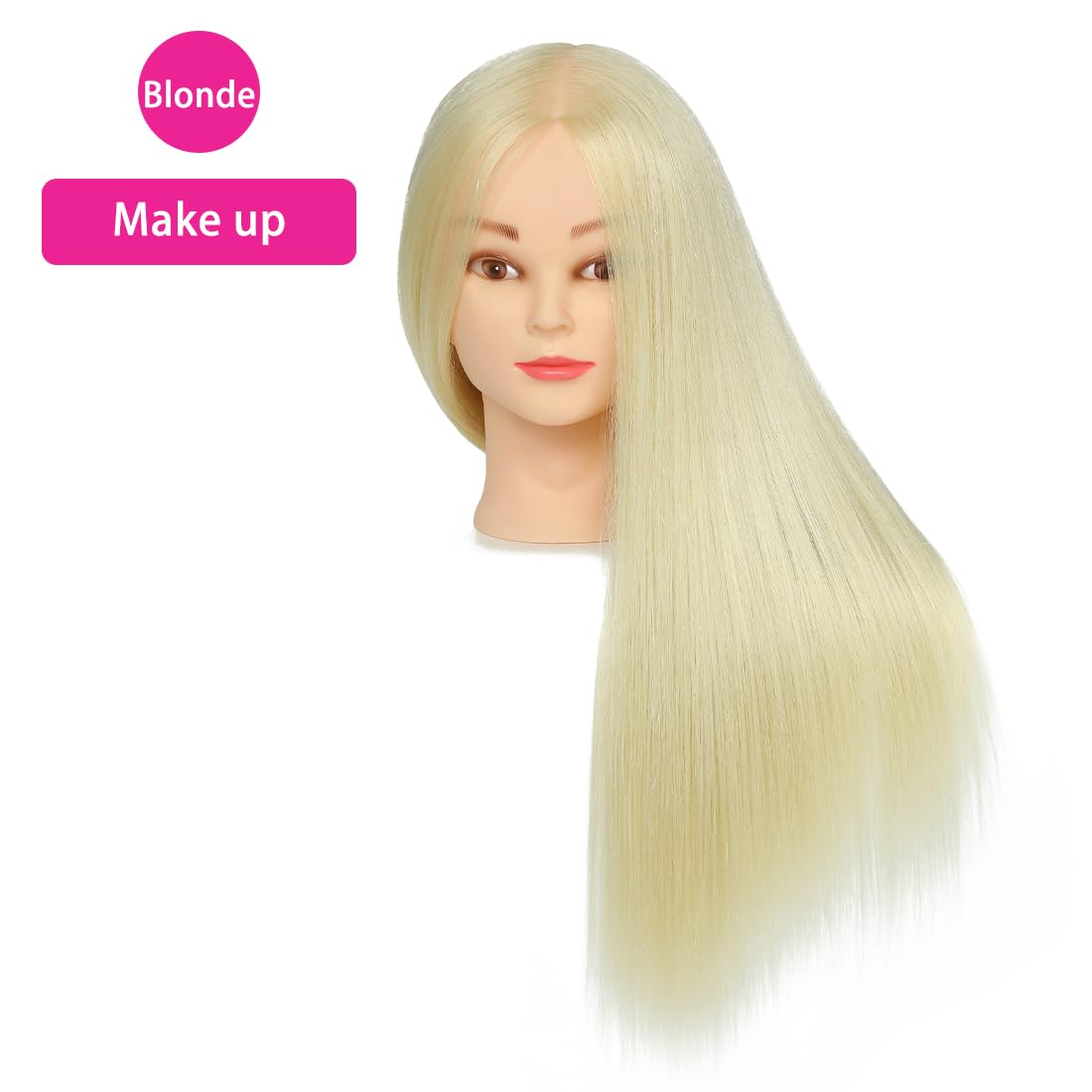 Blonde Mannequin Head with Stand - 60% Real Hair for Makeup Practice | Ideal for Girls